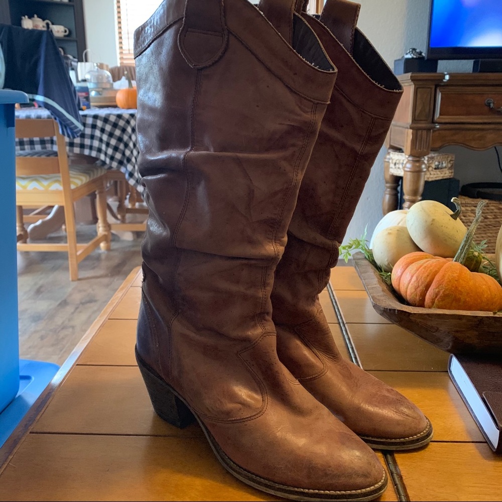 Aldo Leather Cowgirl Boots